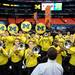 Members of the Michigan pep band play during an open practice at the Georgia Dome in Atlanta on Friday, April 5, 2015. Melanie Maxwell I AnnArbor.com